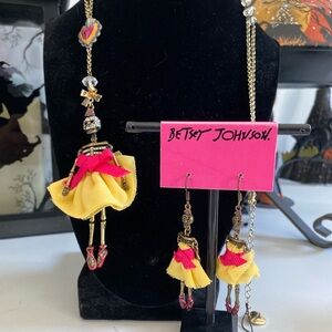 Betsey Johnson Day of the dead necklace and earrings